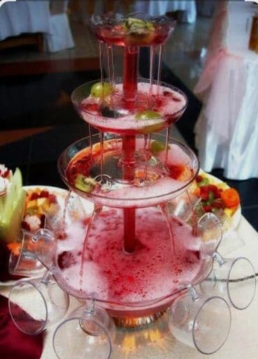 шоколадный фонтан: Элегантный многоярусный фонтан для напитков с подсветкой, идеальный — 2