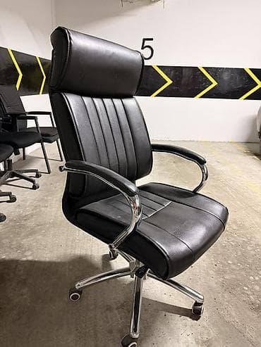 кресло самурай: Офисное кресло, С колесиками, цвет - Черный, Кожа — 2