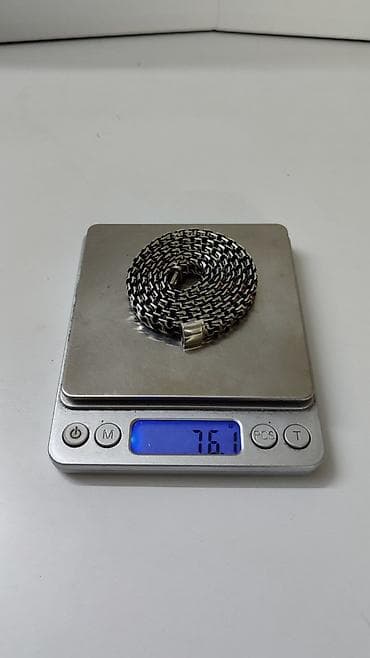 мужской цепочки: Комплект "Гермес" Серебро 925 проба Цепь 76 гр Ширина 8.5 мм Браслет — 7