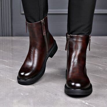 высокие мужские ботинки: Кожаные мужские сапоги с мехом. Производство: фабричный Китай — 7