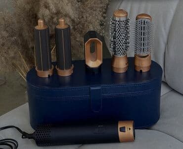 оборудование для парикмахеров: Мультистайлер 5в1 в комплекте чехол (кейс)в синем цвете 2 насадки — 1