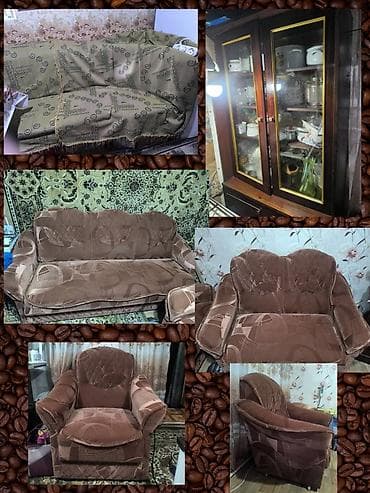 Комплект мягкой мебели, Б/у, Самовывоз, цвет - Коричневый at lalafo.kg Комплект мягкой мебели, Б/у, Самовывоз, цвет - Коричневый