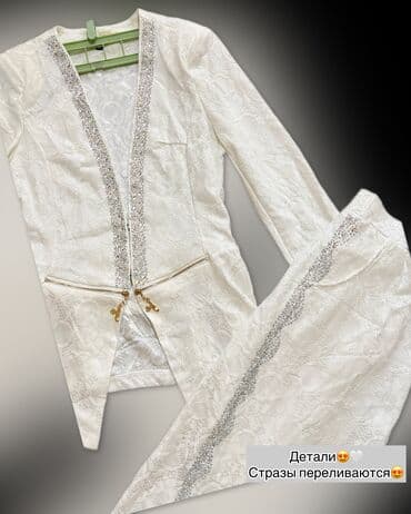 теннисный юбка: Двойка комплект) Пиджак +юбка) в цвете Айвори🤍 Размер: S-M (42-44) — 3