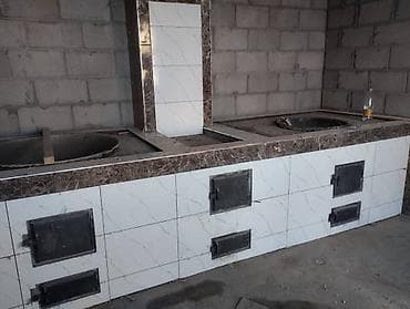 оборудование для пиццы: Кирпичная многоочаговая печь под казаны/котлы для профессиональной — 5