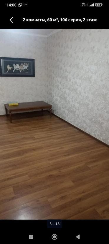 2 bedroom: 2 комнаты, 60 м², Джал мкр (в т.ч. Верхний, Нижний, Средний) 106 серия, 2 этаж, Косметический ремонт — 6
