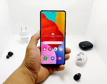 Samsung Galaxy A51, Б/у, 64 ГБ, цвет - Черный, 2 SIM, 1 SIM