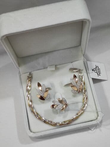 эксклюзивные свадебные пригласительные: Набор украшений, Проба 925, Женские, Новый — 2