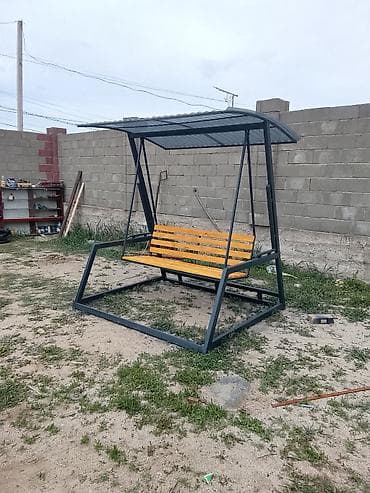 подогрев бассейна: Садовые качели Металл, Со спинкой, С крышей — 2