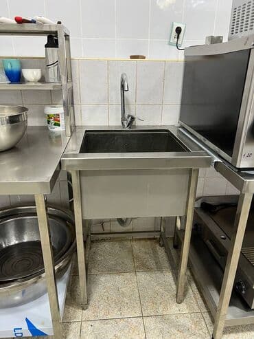 оборудование для кафе и ресторанов бу: Вытяжка промышленная, стол из нержавейки, мойка, котломойка, стеллаж — 11