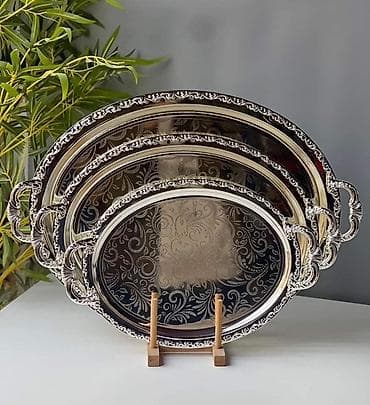 чеканка: Наборы декоративных сервировочных подносов - Материал: металл с — 5