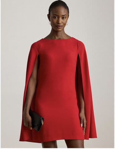 черно белые платья: Вечернее платье, Коктейльное, Короткая модель, Креп, С рукавами, L — 1