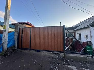 Стойки для ворот: Раздвижные откатные ворота с калиткой - Конструкция: стальная рама из — 4