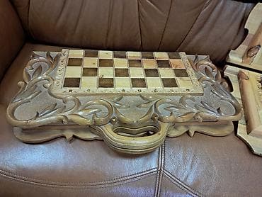 шахматы ручная работа: Авторские шахматы из дерева с резным полем и фигурами ручной работы — 10