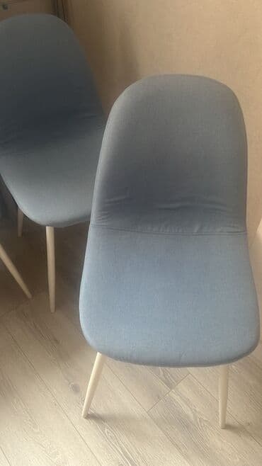 стол и четыре стула: Стул для кухни, Б/у, Другой материал, цвет - Голубой — 3