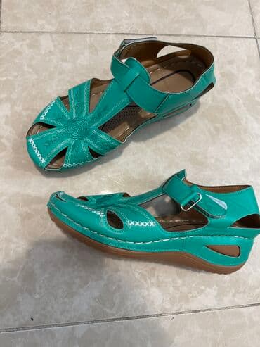 турецкая женская обувь больших размеров: Босоножки, 40, ALS, Новый, цвет - Зеленый, Самовывоз, Платная доставка — 1