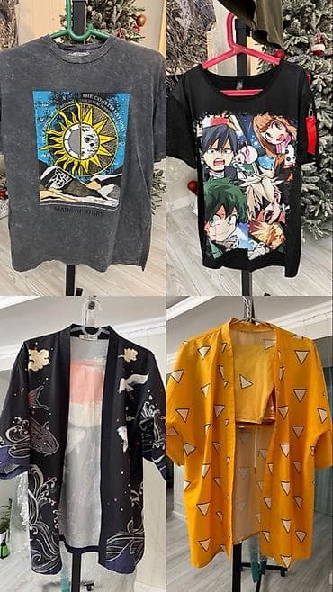 Спортивная одежда: Набор стильной одежды с принтами: - Футболка графитового цвета с — 1