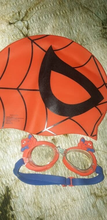 Кошки: Шапка+очки для плавания 3-7лет Spider man — 1