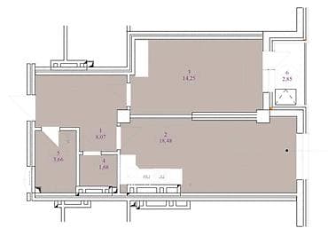 Продажа квартир: 1 комната, 49 м², Элитка, 10 этаж, Готовая ПСО (под самоотделку) — 2
