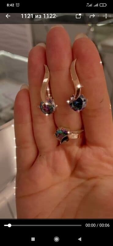 свадебные платья для покрытых: Набор украшений, Проба 925, Женские, Новый — 1