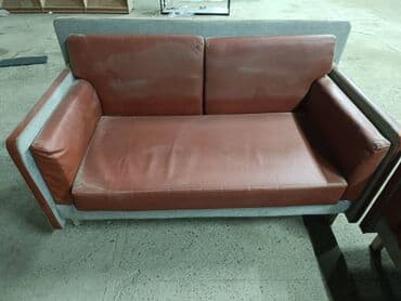 диваны кожаные бу: Прямой диван, Б/у, Двухместный — 3