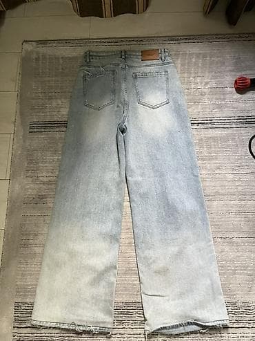 Джинсы: Джинсы, Прямые, Средняя талия, С бахромой, L, XL — 2