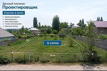 участок с: 6 соток, Для строительства — 1