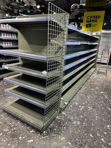 оборудование для бутика: Витрины, стеллажи, полки торговые металлические б/у, полка магазинная — 16