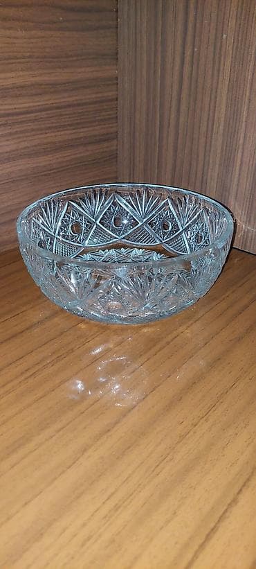 хрустал: Хрустальная салатница/пиала с глубоким алмазным гранением — 3