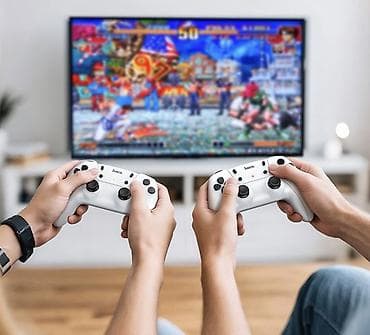 два телевизора: Игровая приставка-свисток Hoco Game Stick Lite с двумя беспроводными — 2