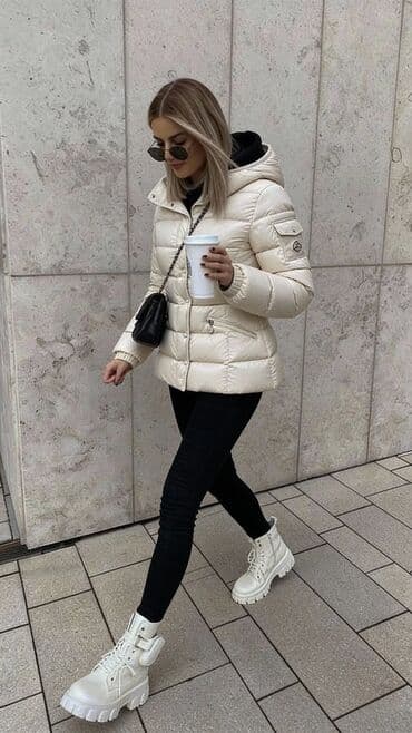 брендовые спортивные костюмы женские: Пуховик, Короткая модель, Китай, С капюшоном, M, L — 5