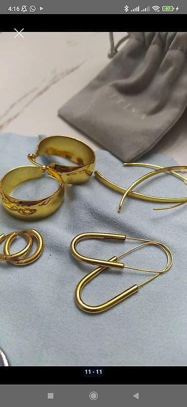 Серьги: Минималистичные серьги-петли в форме вытянутой U смотреть все — 7