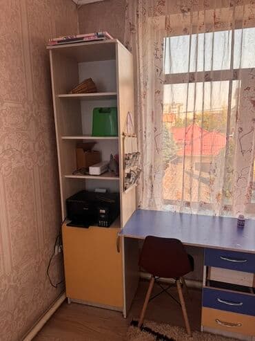 подростковая мебель на заказ: Детский/подростковый гарнитур мебели в ярких цветах (оранжевый, синий — 7