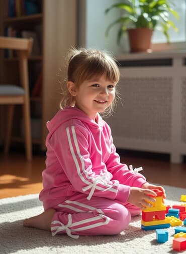 детские спортивные костюмы из трехнитки: Комплект, цвет - Розовый — 1