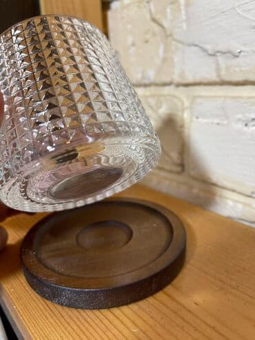 купить стаканы для кофе оптом: Танцующие «Пьяные бокалы» • Деревянная подставка -2 шт (темно — 5