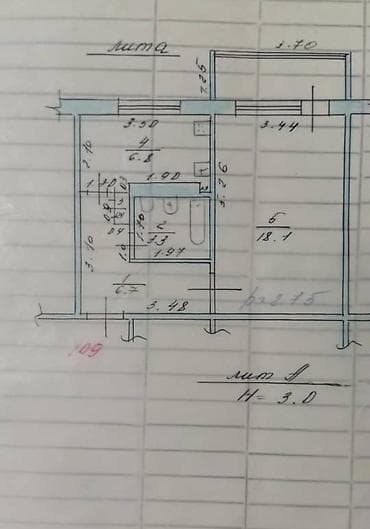 квартиры в бишкеке на длительный срок: 1 комната, 34 м², 105 серия, 4 этаж, Косметический ремонт — 9