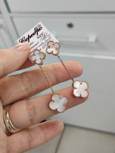 для покрытых: Серебряные серьги, Проба 925, Женские, Новый — 1