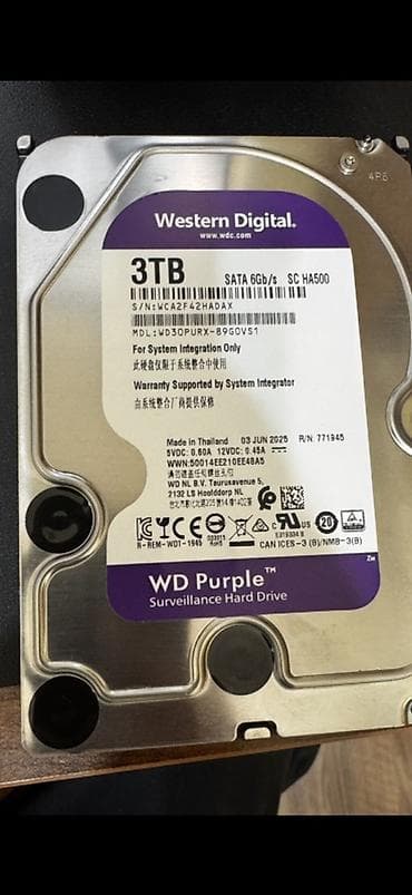 Накопитель для ПК, Б/у, Western Digital (WD), HDD, 3 ТБ, 3.5", Для сервера