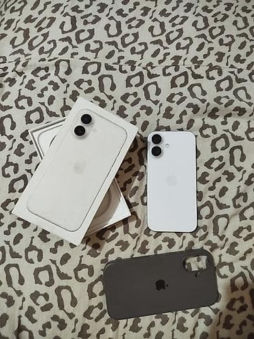 IPhone 16, Б/у, 128 ГБ, Белый, Коробка, 93 %