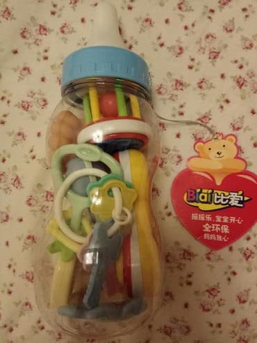 набор детской посуды силиконовая посуда для детей: Погремушки в наборе 7 штук. качество пластика хорошее — 1