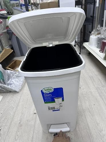 Хозтовары: Мусорное ведро Hobby Life Slim 25 л с педальным механизмом - Объем — 3