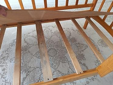 bunk bed: Двухъярусная деревянная кровать из массива (сосна/ель) в натуральном — 6
