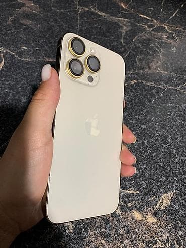 IPhone 14 Pro Max, Б/у, 256 ГБ, Золотой, Защитное стекло, 80 %
