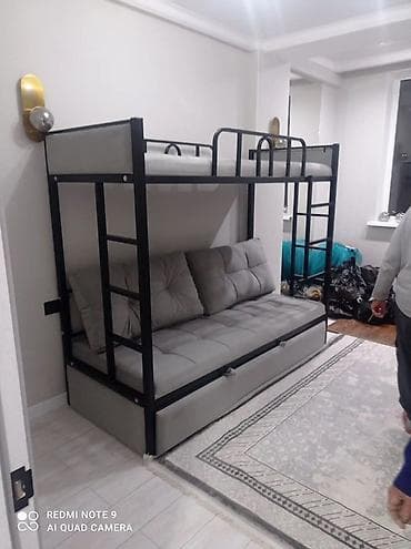 диван двух ярус: Двухъярусная кровать, Новый, Раскладной — 1