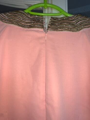 черное гипюровое платье с открытой спиной: Вечернее платье, Длинная модель, Шифон, С рукавами, Стразы, M — 3