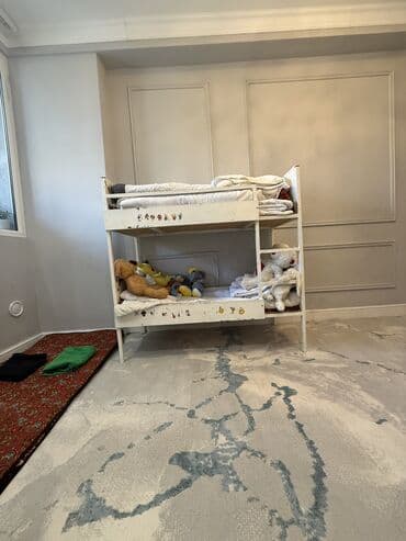 детские пижамы оптом турция: Двухъярусная детская кровать, Б/у, Железо, цвет - Белый — 5