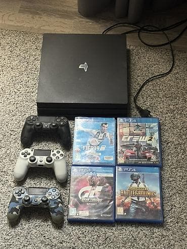 PlayStation 4 Pro на 1 трб (черный) — комплект Из игр гта5 фотртнайт(с