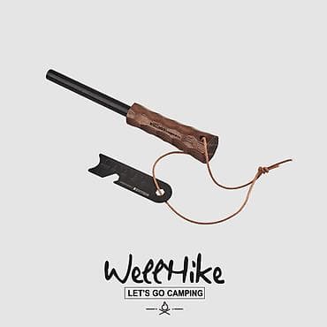 Огниво WellHike Bushcraft с металлическим скребком и верёвочным