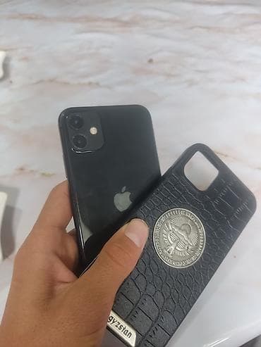 допл: IPhone 11, Б/у, 128 ГБ, Черный, Защитное стекло, Чехол, 77 % — 2