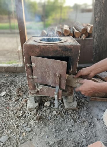 купить газонную траву в бишкеке: Печь-буржуйка из толстостенной стали - Топливо: дрова, уголь, брикеты — 2