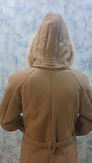 s: Дубленка, Классическая модель, Турция, По колено, С капюшоном, S — 4